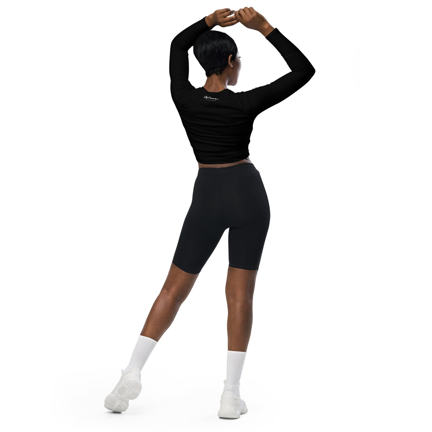Recycled Long Sleeve Crop Top Black When In Doubt