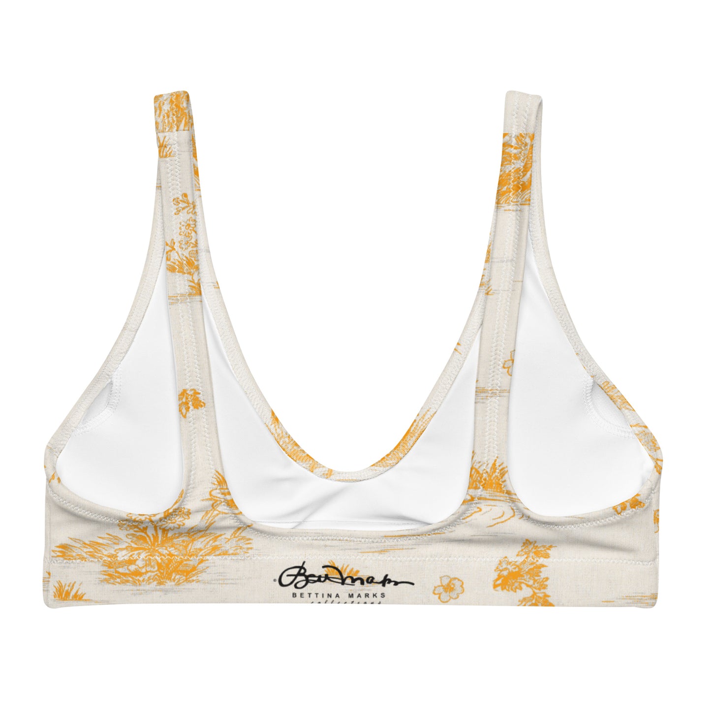 Toiles de Jouy Sacral Orange Recycled padded bikini top