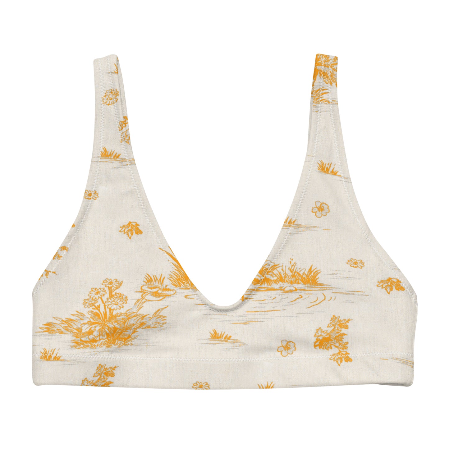 Toiles de Jouy Sacral Orange Recycled padded bikini top