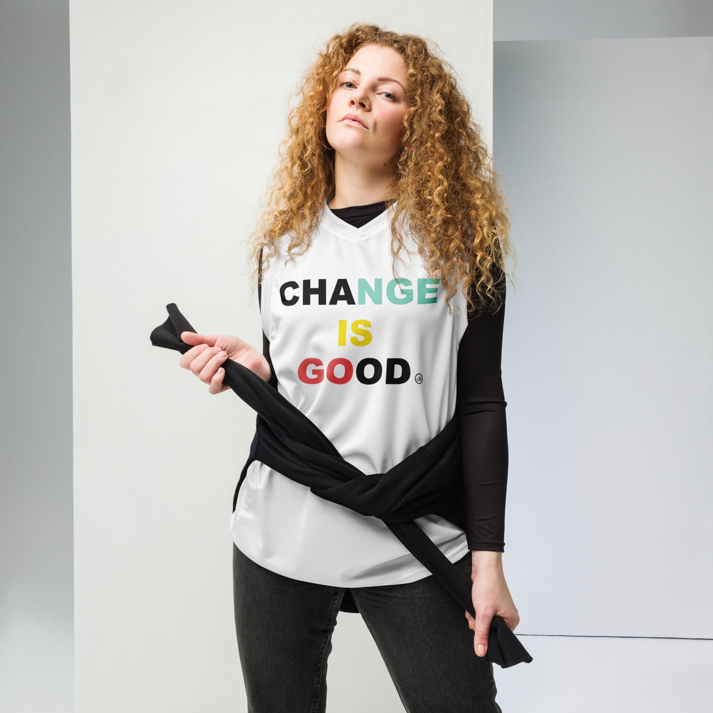 Change is GOOD Recycled unisex basketball jersey