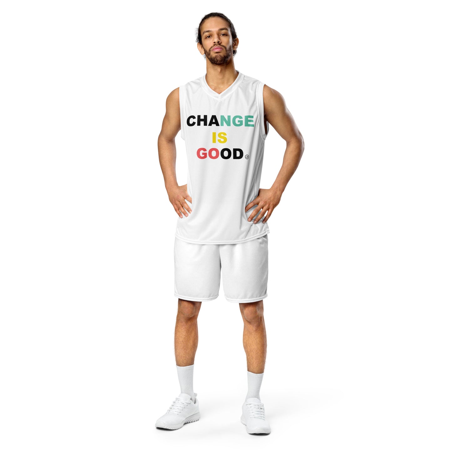 Change is GOOD Recycled unisex basketball jersey