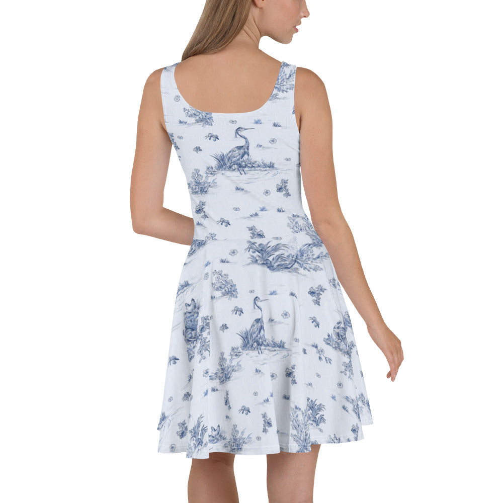 Toiles de Jouy Harmony Blue Skater Dress