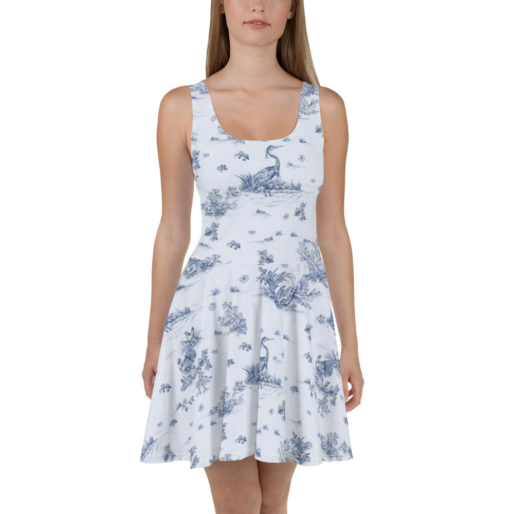 Toiles de Jouy Harmony Blue Skater Dress