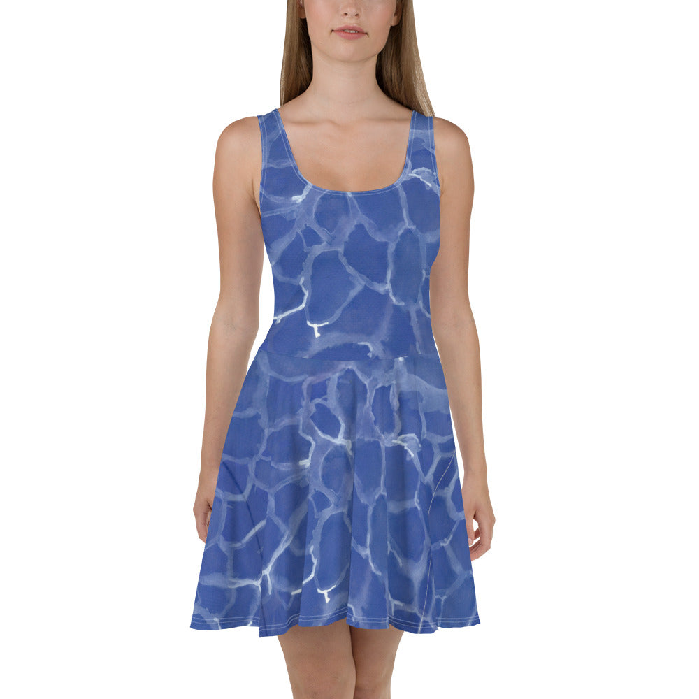 Blue Pool Skater Dress
