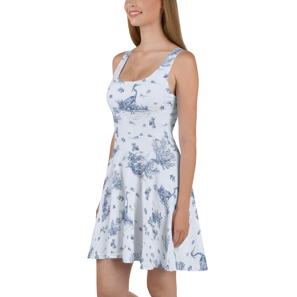 Toiles de Jouy Harmony Blue Skater Dress