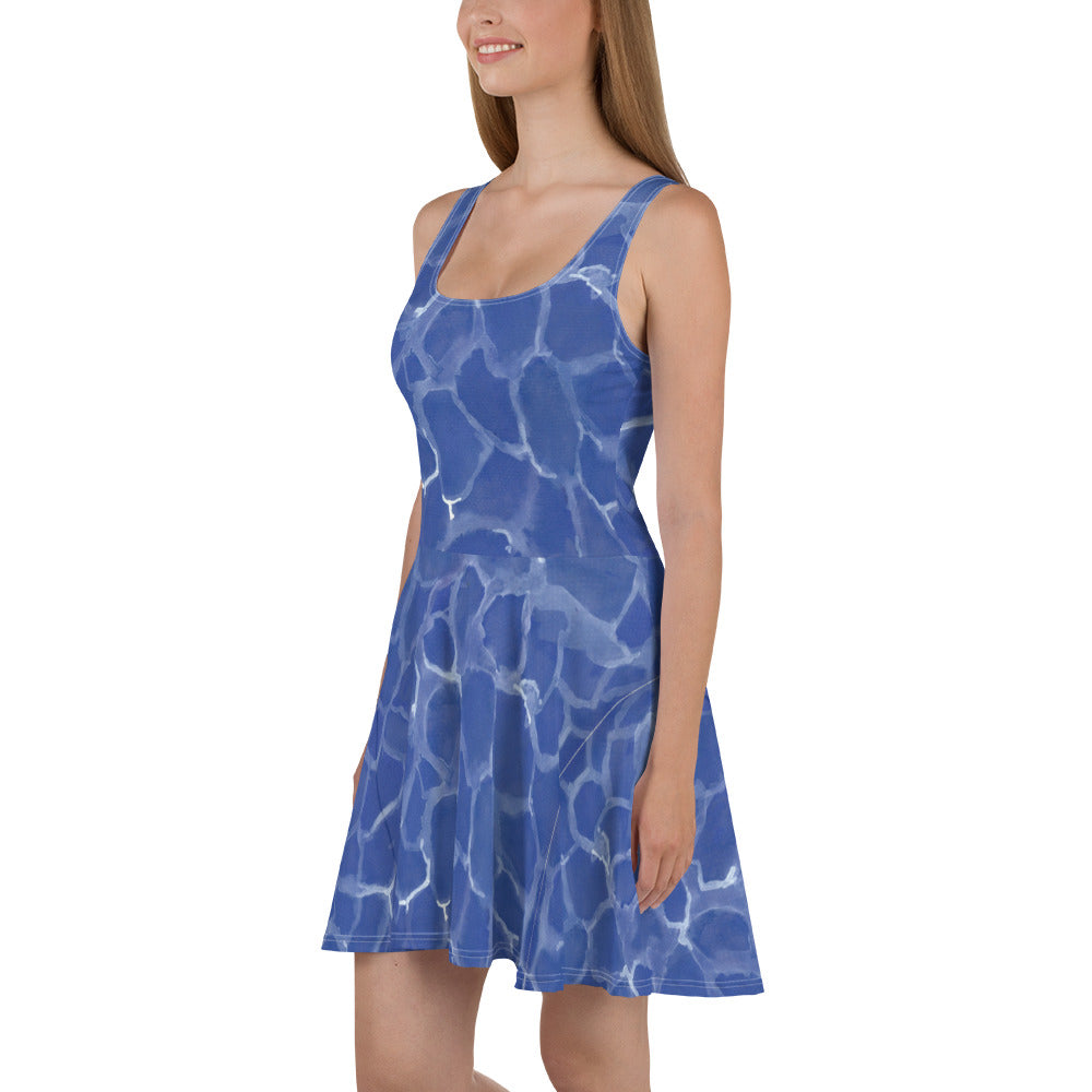 Blue Pool Skater Dress
