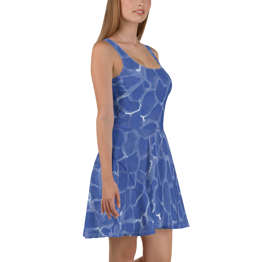 Blue Pool Skater Dress