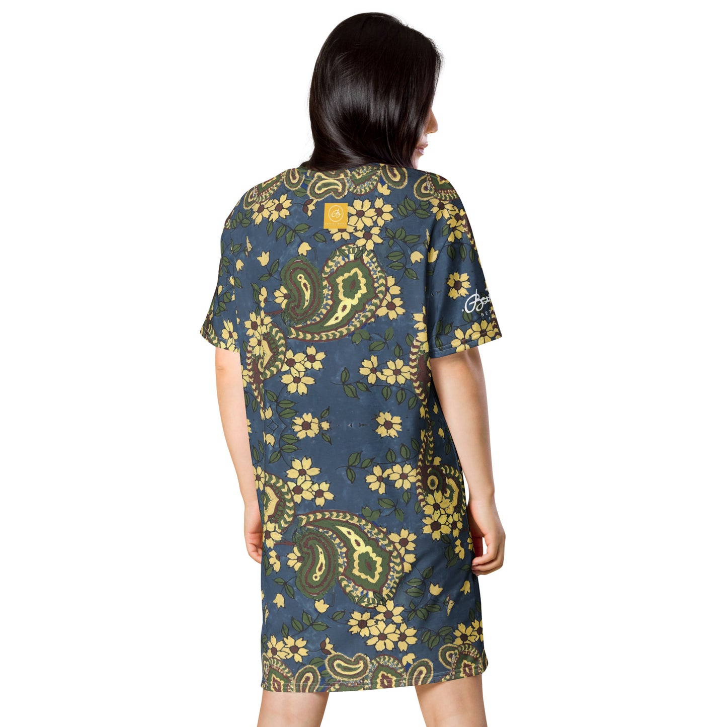 Vintage Blue Paisley T-shirt dress