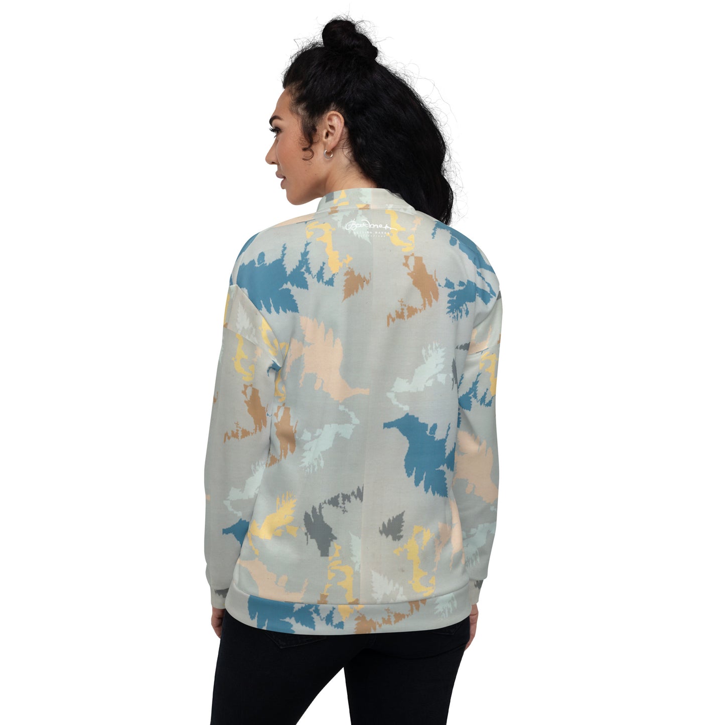 Recycled Unisex Bomber Jacket - Abstract Forest - Women