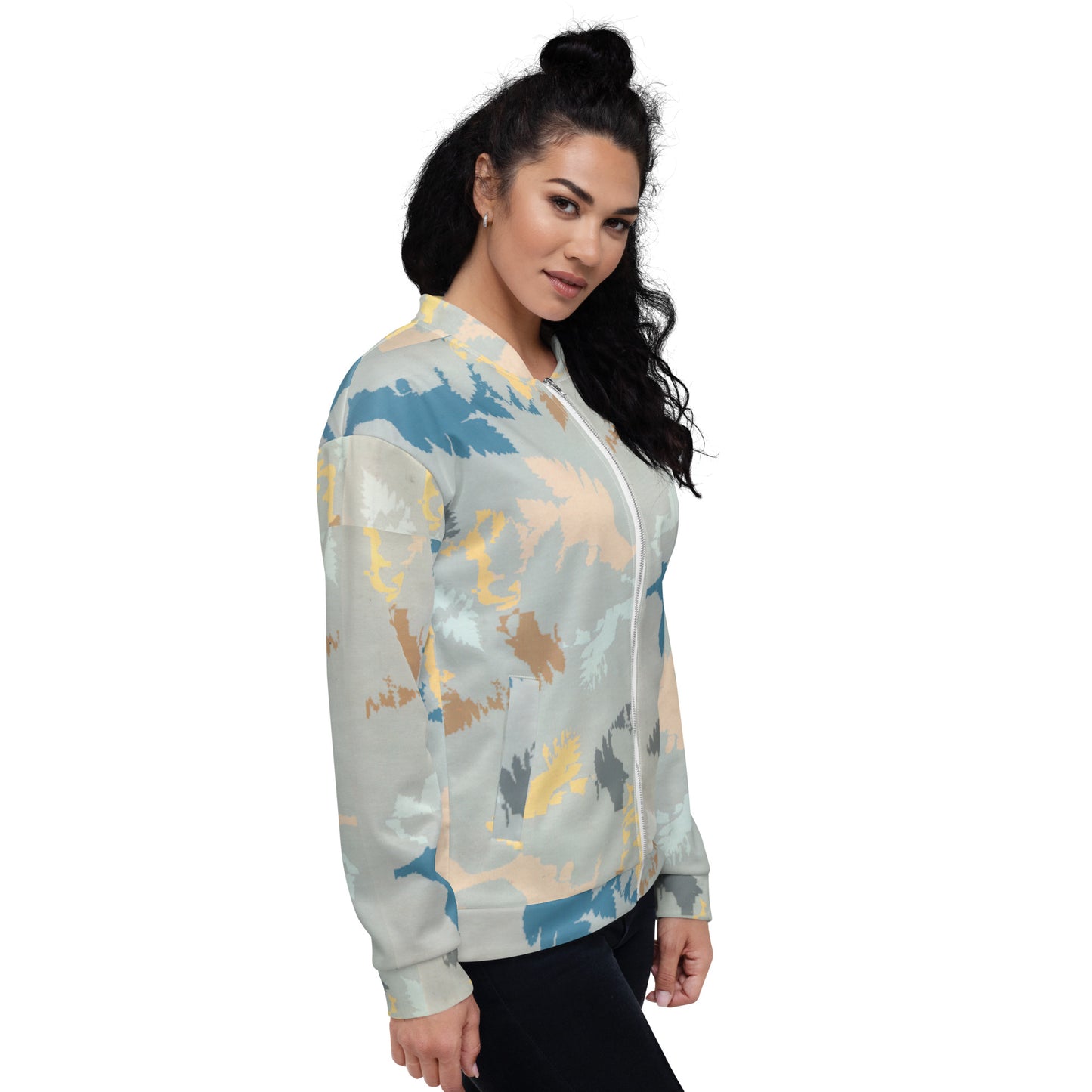 Recycled Unisex Bomber Jacket - Abstract Forest - Women