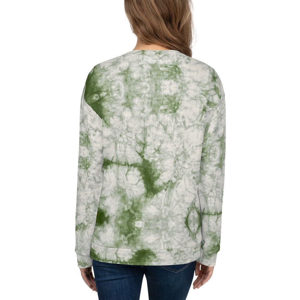 Recycled Unisex Sweatshirt - Sage Tie Dye - Women