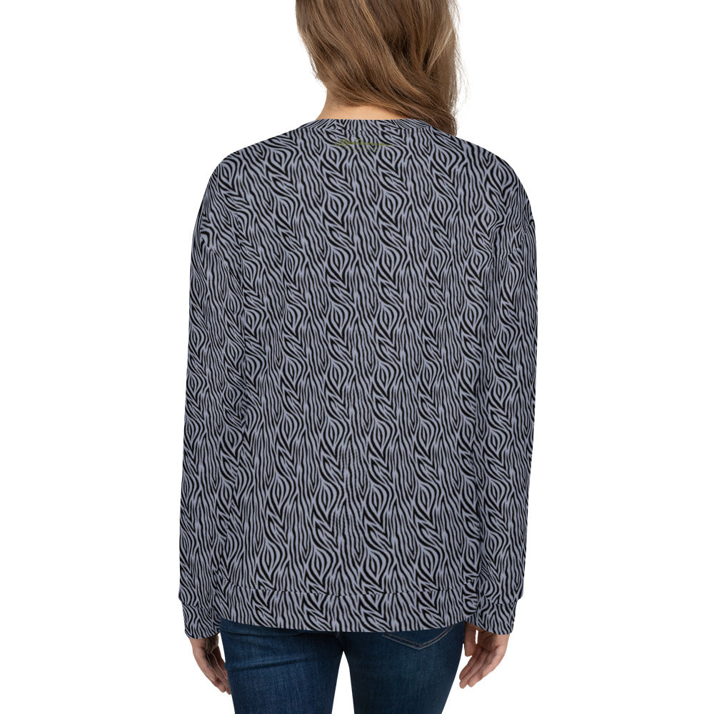 Recycled Unisex Sweatshirt - Grey Zebra - Women