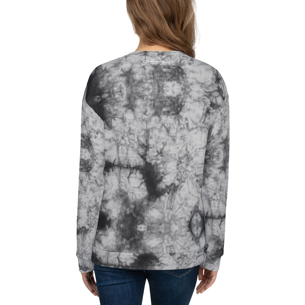 Recycled Unisex Sweatshirt - Grey Tie Dye - Women