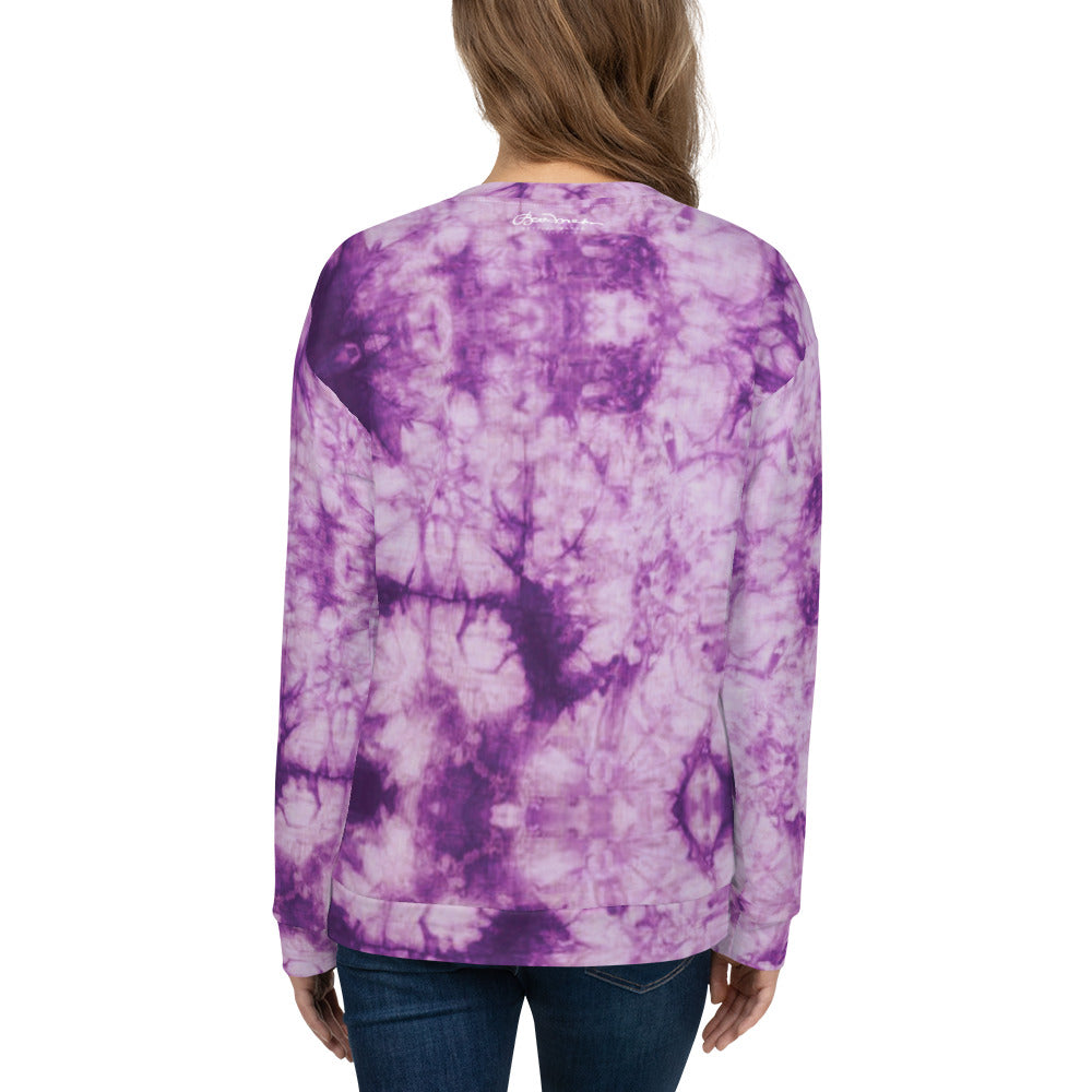 Recycled Unisex Sweatshirt - Purple Tie Dye - Women