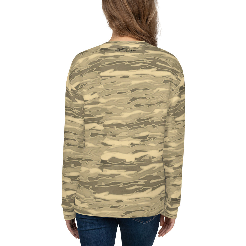 Recycled Unisex Sweatshirt - Sand Camouflage Lava - Women