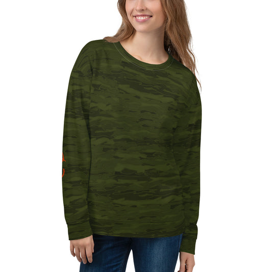 Recycled Unisex Sweatshirt - Army Camouflage Lava - Women