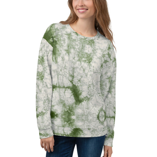 Recycled Unisex Sweatshirt - Sage Tie Dye - Women