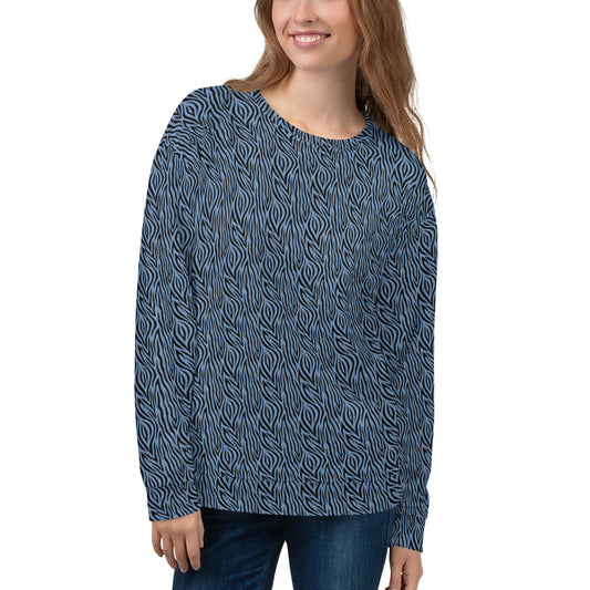 Recycled Unisex Sweatshirt - Blue Zebra - Women