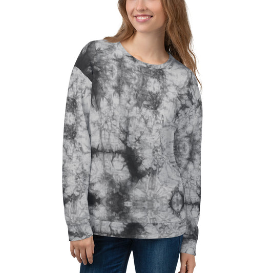 Recycled Unisex Sweatshirt - Grey Tie Dye - Women
