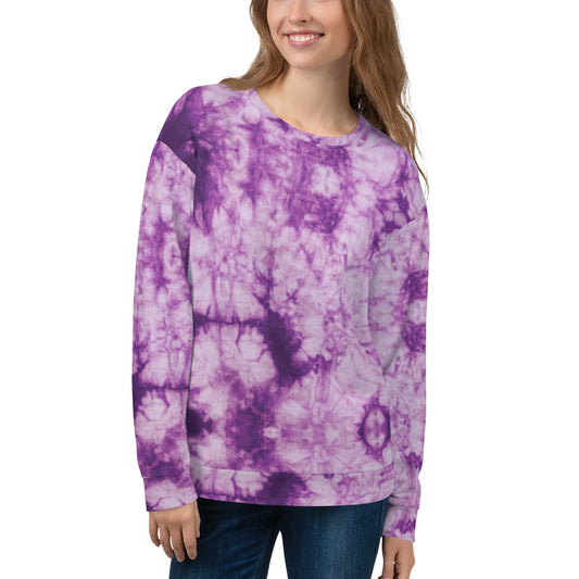 Recycled Unisex Sweatshirt - Purple Tie Dye - Women