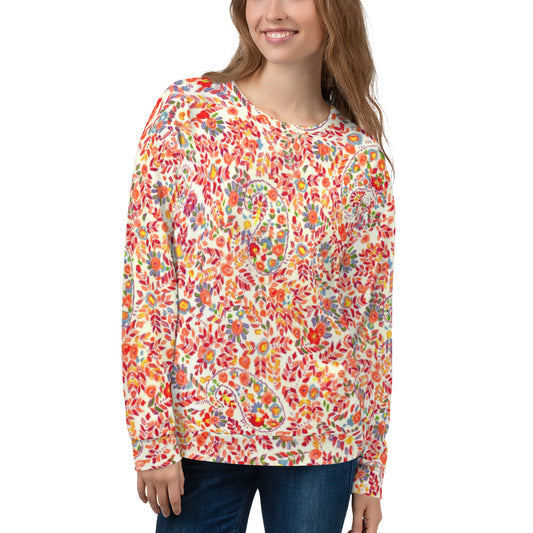 Recycled Unisex Sweatshirt - Retro Paisley - Women