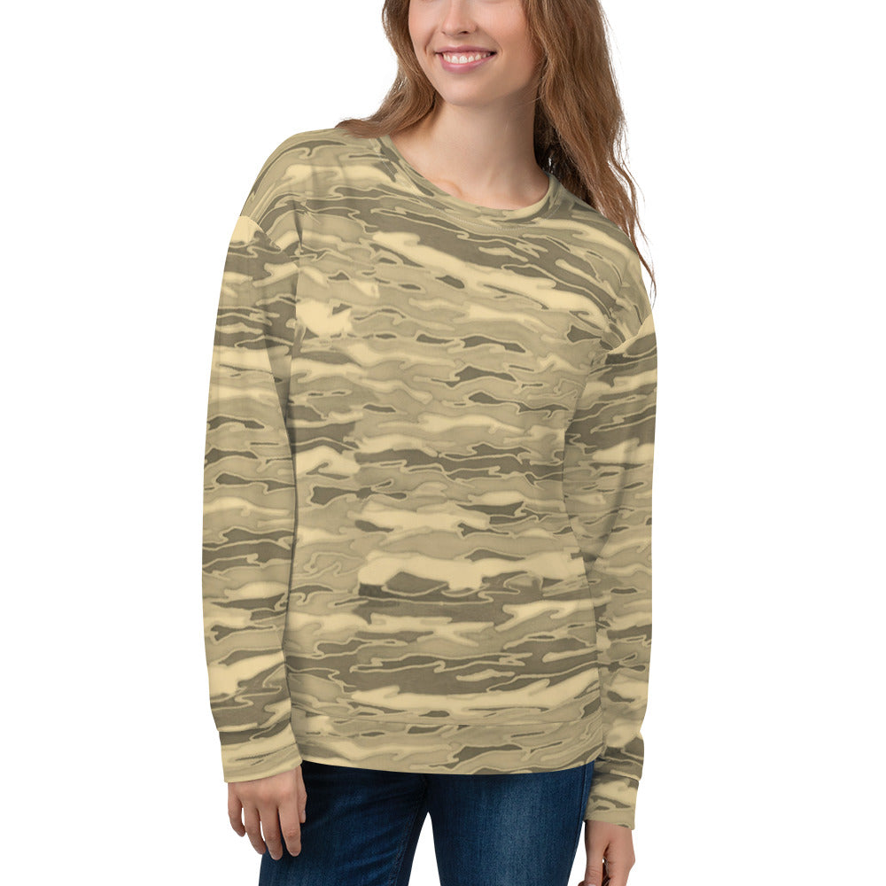 Recycled Unisex Sweatshirt - Sand Camouflage Lava - Women