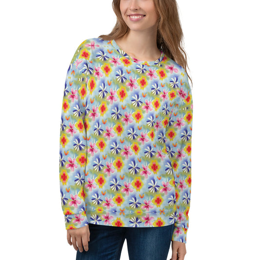 Recycled Unisex Sweatshirt - Sunrise Floral - Women