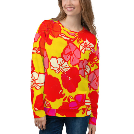 Recycled Unisex Sweatshirt - Sixties Floral - Women
