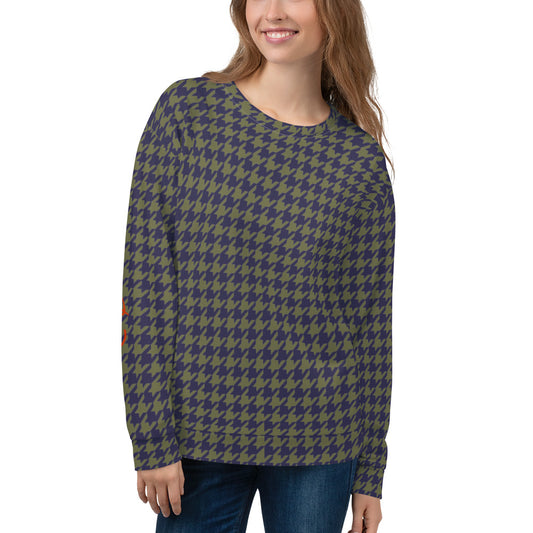 Recycled Unisex Sweatshirt - Grey Houndstooth - Women