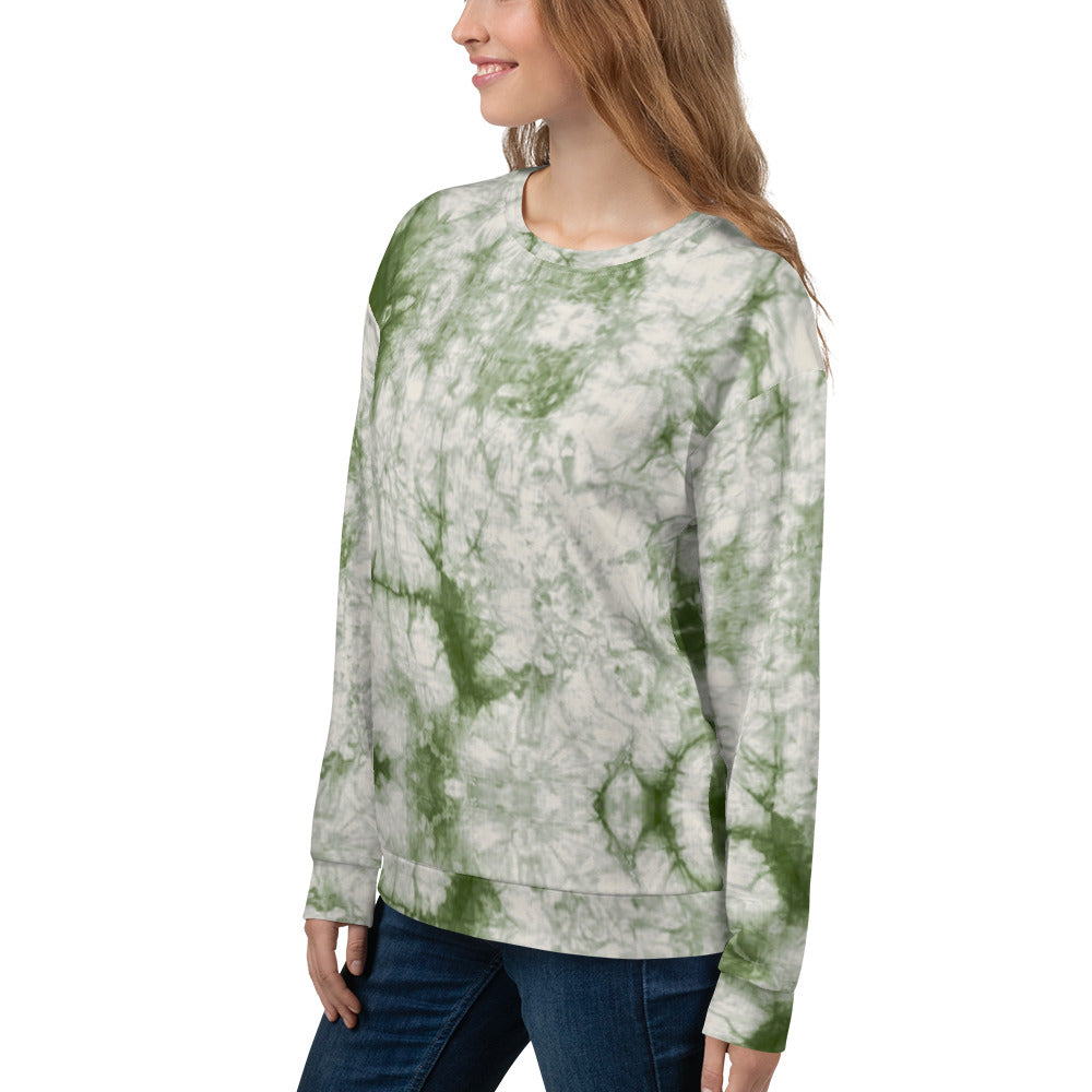 Recycled Unisex Sweatshirt - Sage Tie Dye - Women