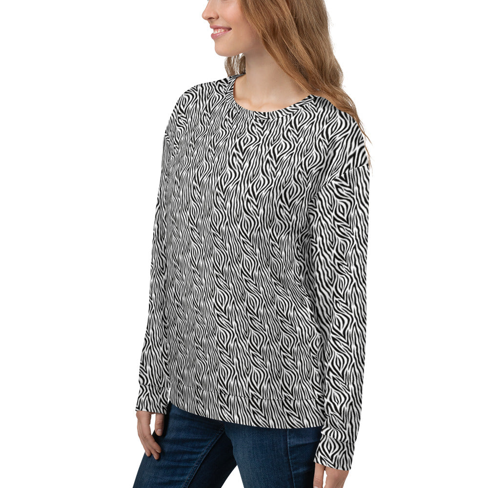 Recycled Unisex Sweatshirt - Zebra - Women