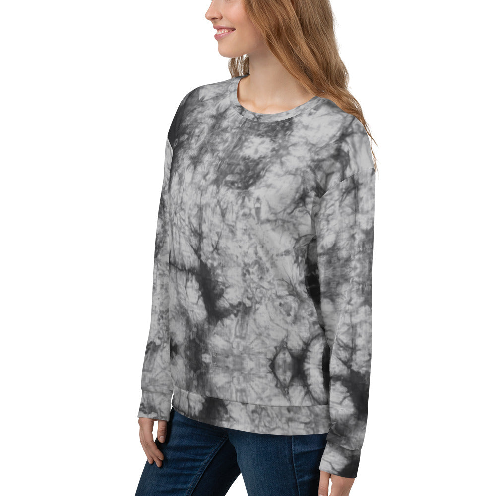 Recycled Unisex Sweatshirt - Grey Tie Dye - Women