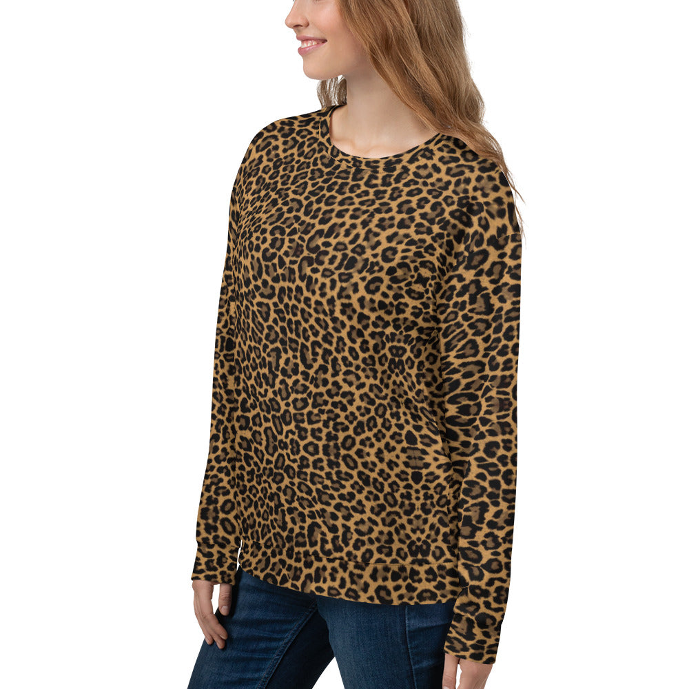 Recycled Unisex Sweatshirt - Leopard - Women
