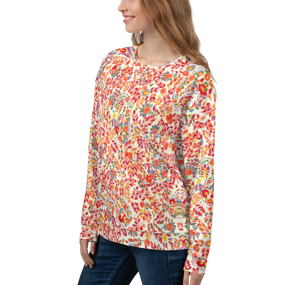Recycled Unisex Sweatshirt - Retro Paisley - Women