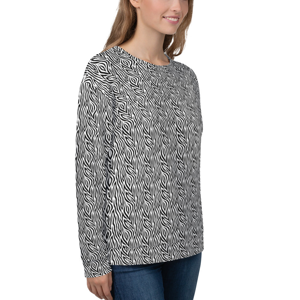 Recycled Unisex Sweatshirt - Zebra - Women