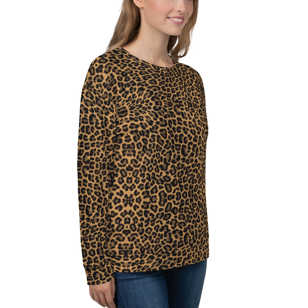 Recycled Unisex Sweatshirt - Leopard - Women