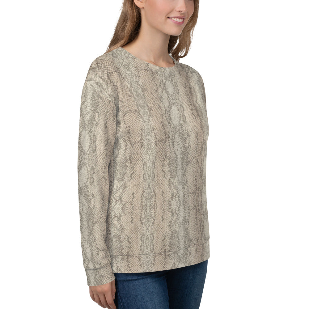 Recycled Unisex Sweatshirt - Snake Print - Women