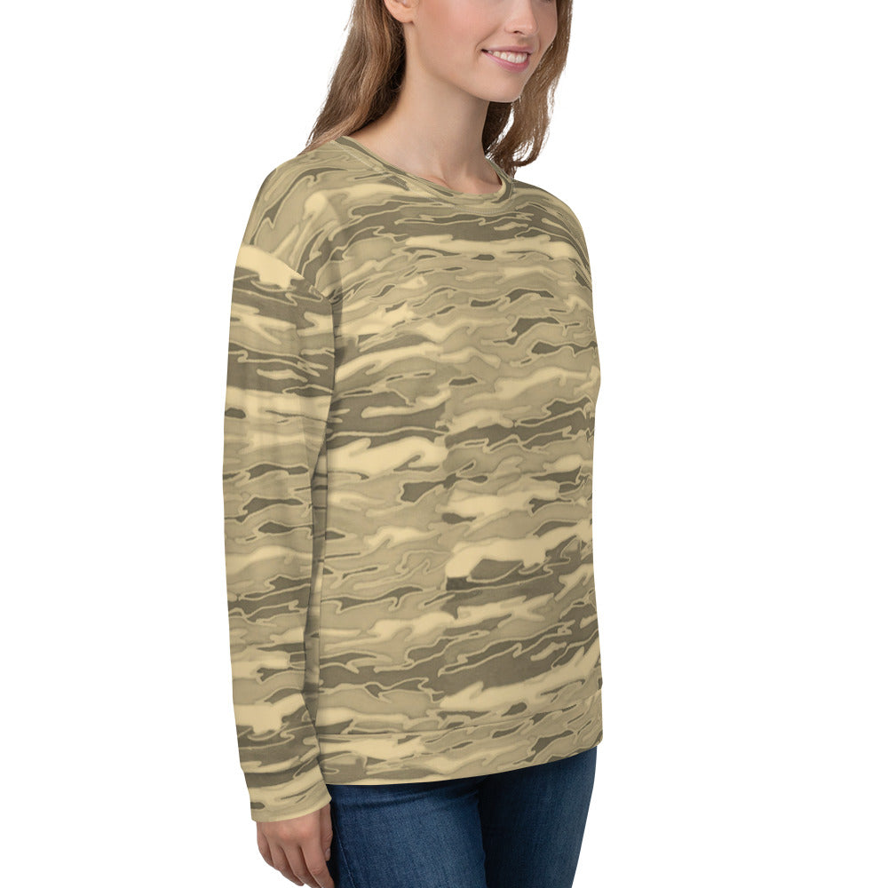 Recycled Unisex Sweatshirt - Sand Camouflage Lava - Women