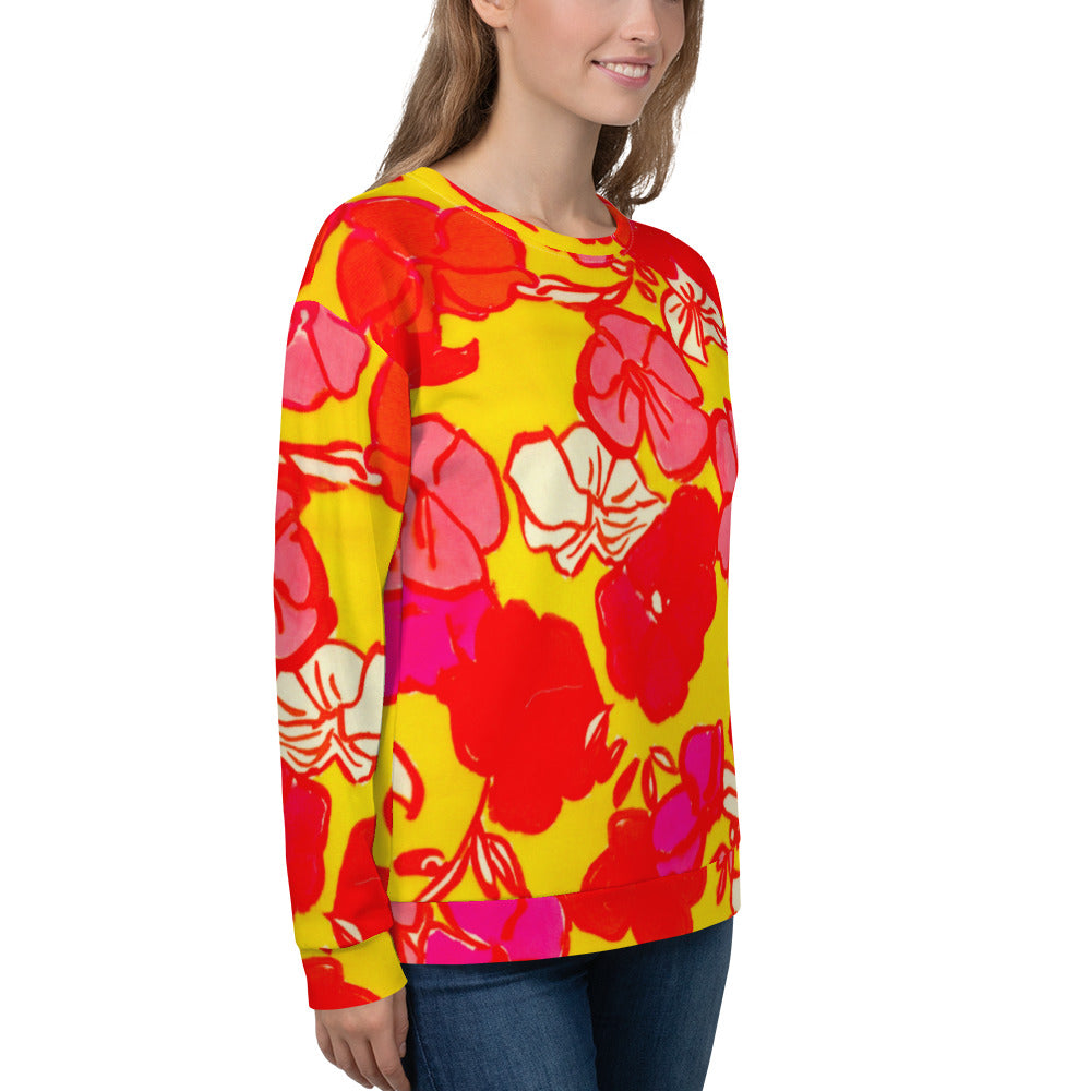 Recycled Unisex Sweatshirt - Sixties Floral - Women