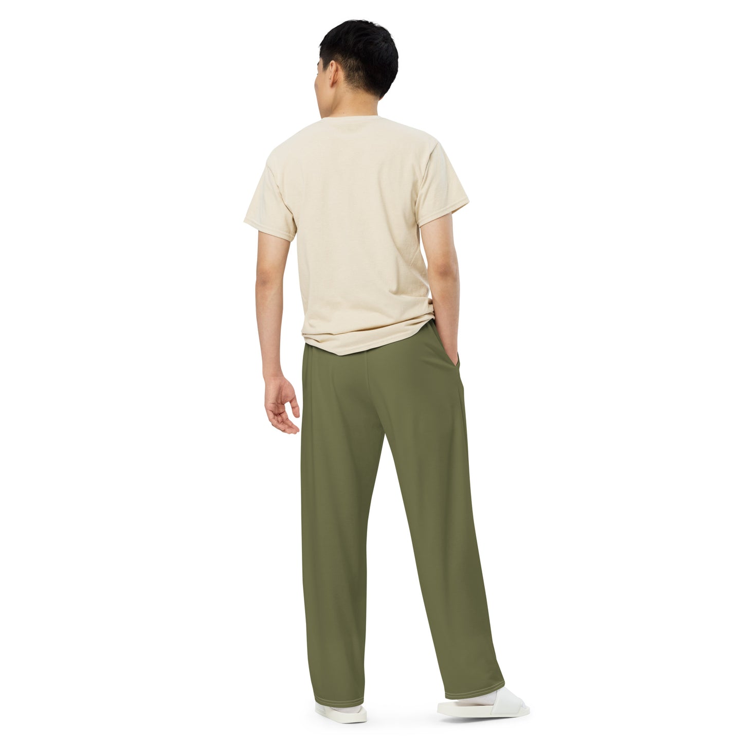 Wide Leg Pants Khaki Green - Men