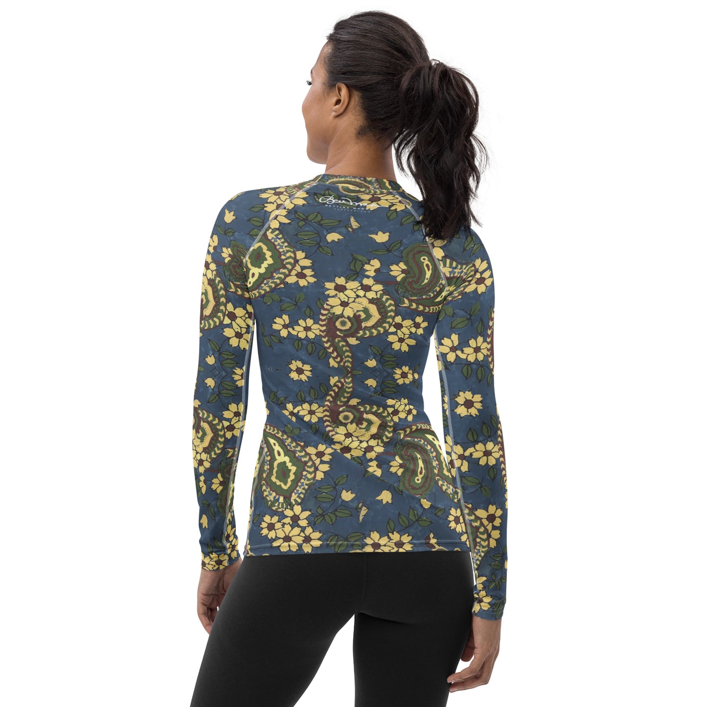 Vintage Blue Paisley Long Sleeve Top
