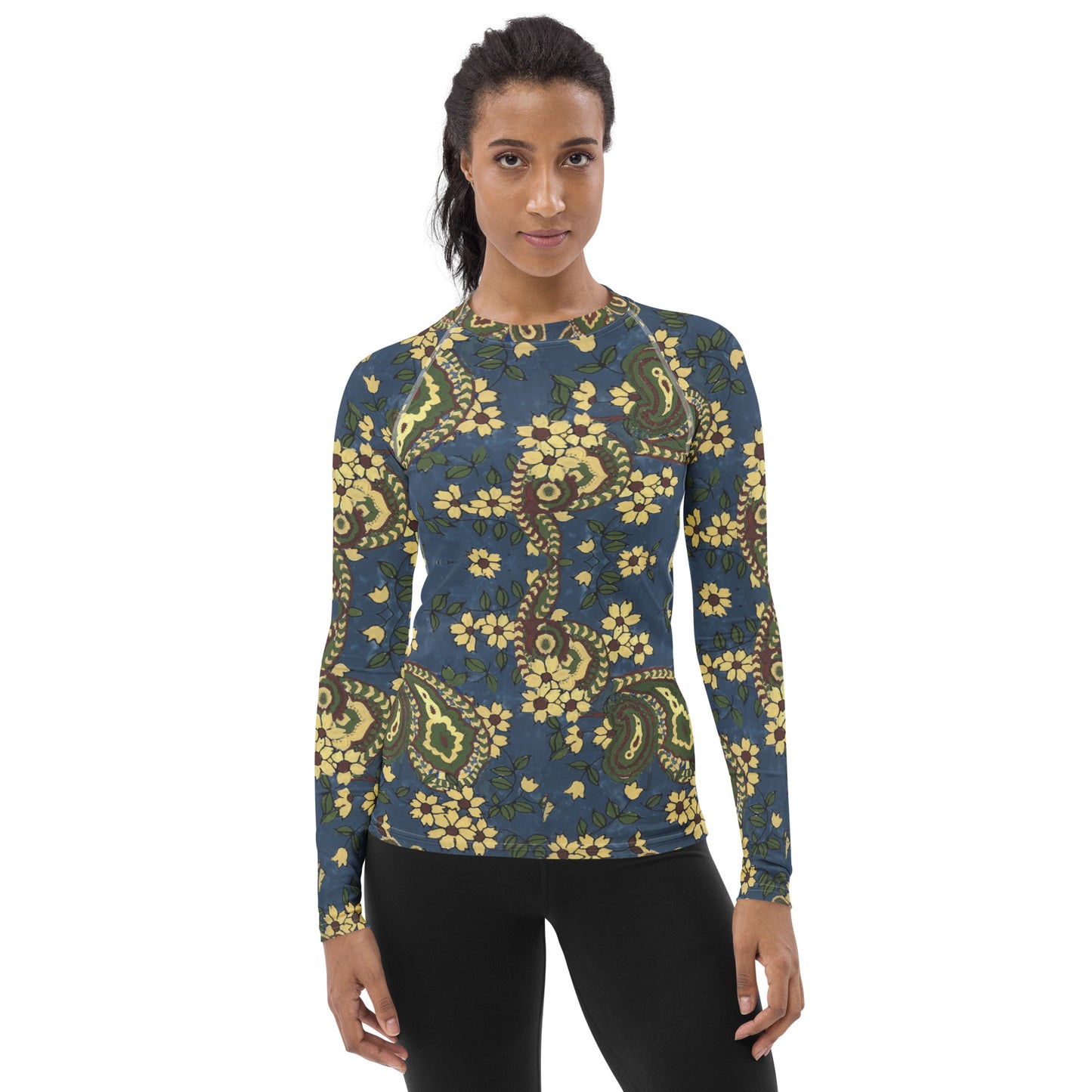 Vintage Blue Paisley Long Sleeve Top