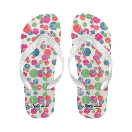 Flip Flops for Men/Women Pastel Dots On White