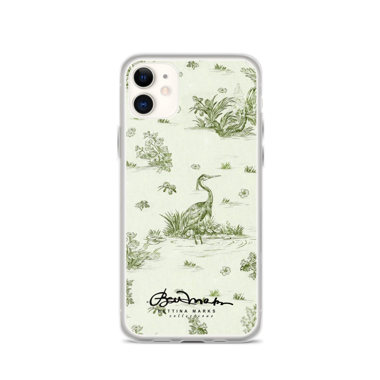 Toiles de Jouy tree Hugging Forest Green iPhone Case