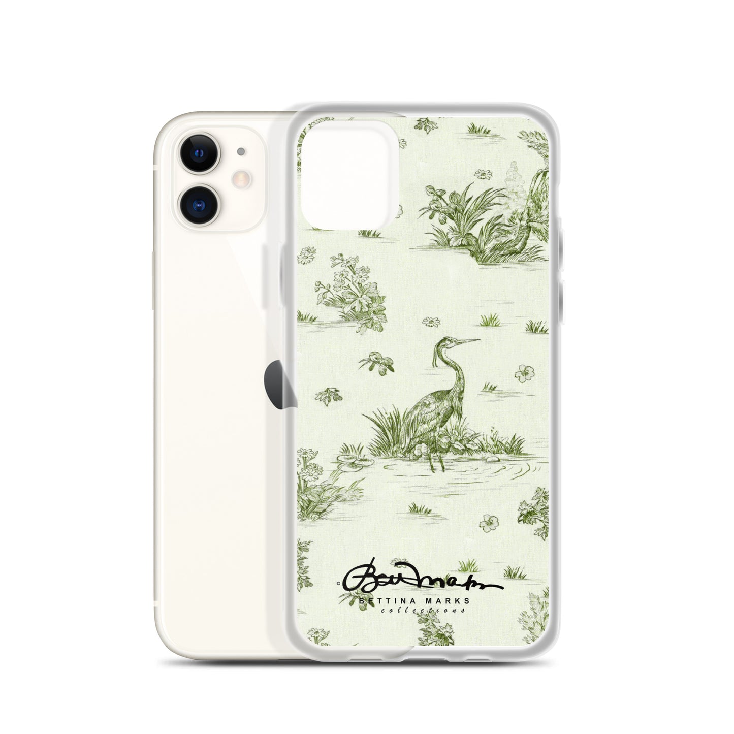 Toiles de Jouy tree Hugging Forest Green iPhone Case