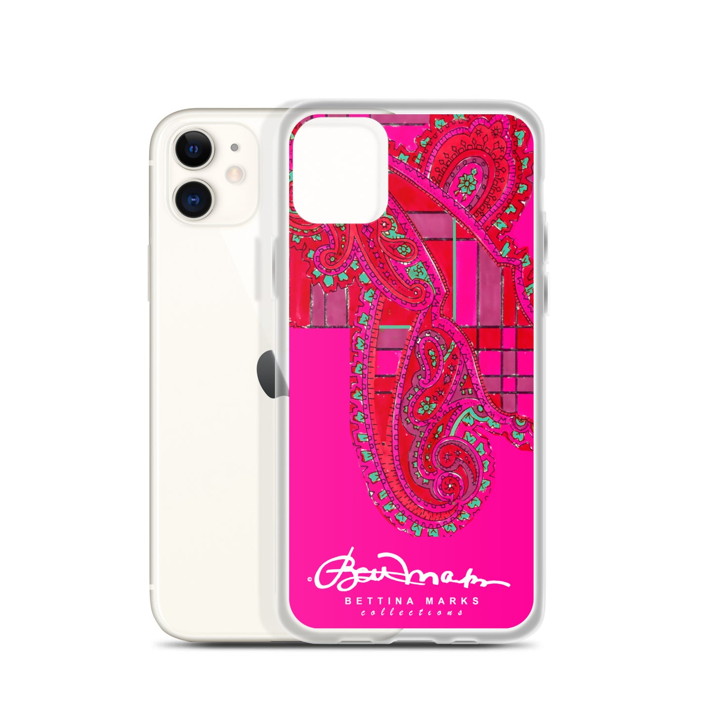 Pink Paisley Plaid Iphone Clear Case