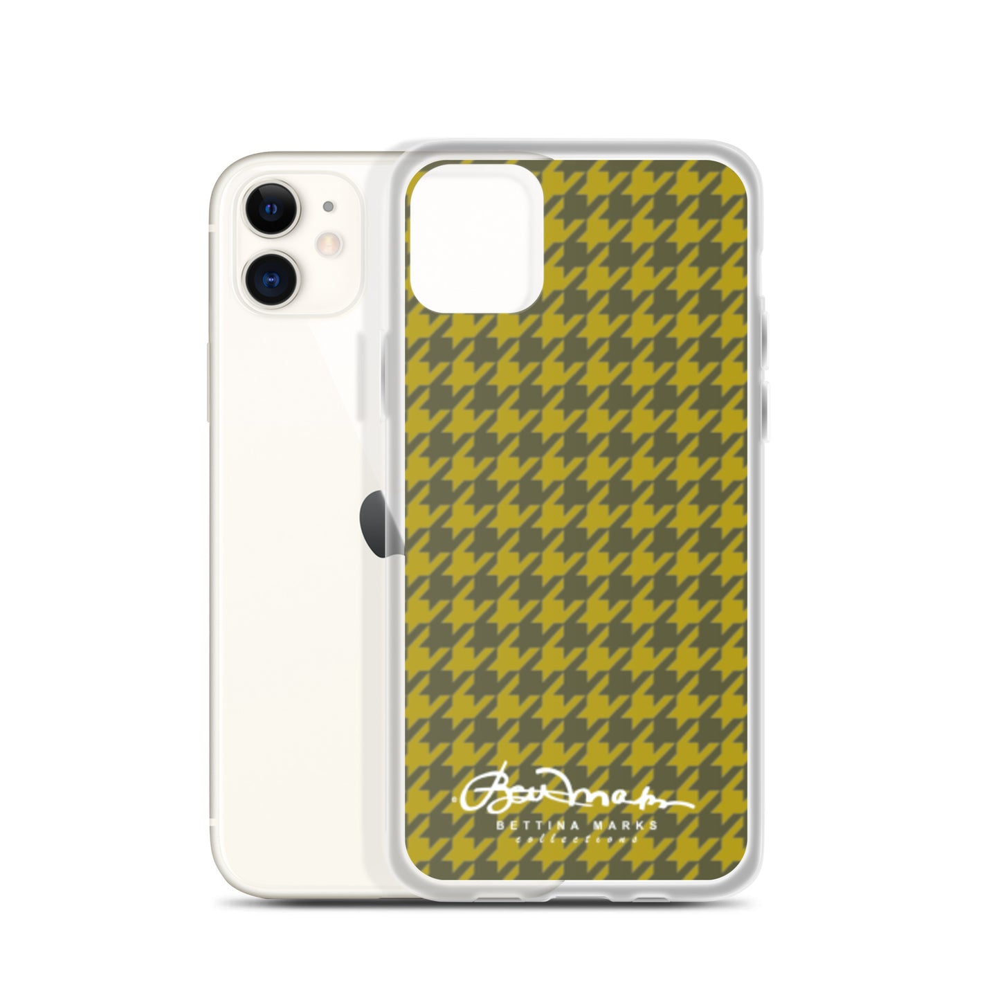 Olive Houndsooth Iphone 15 Pro Clear Case for iPhone®