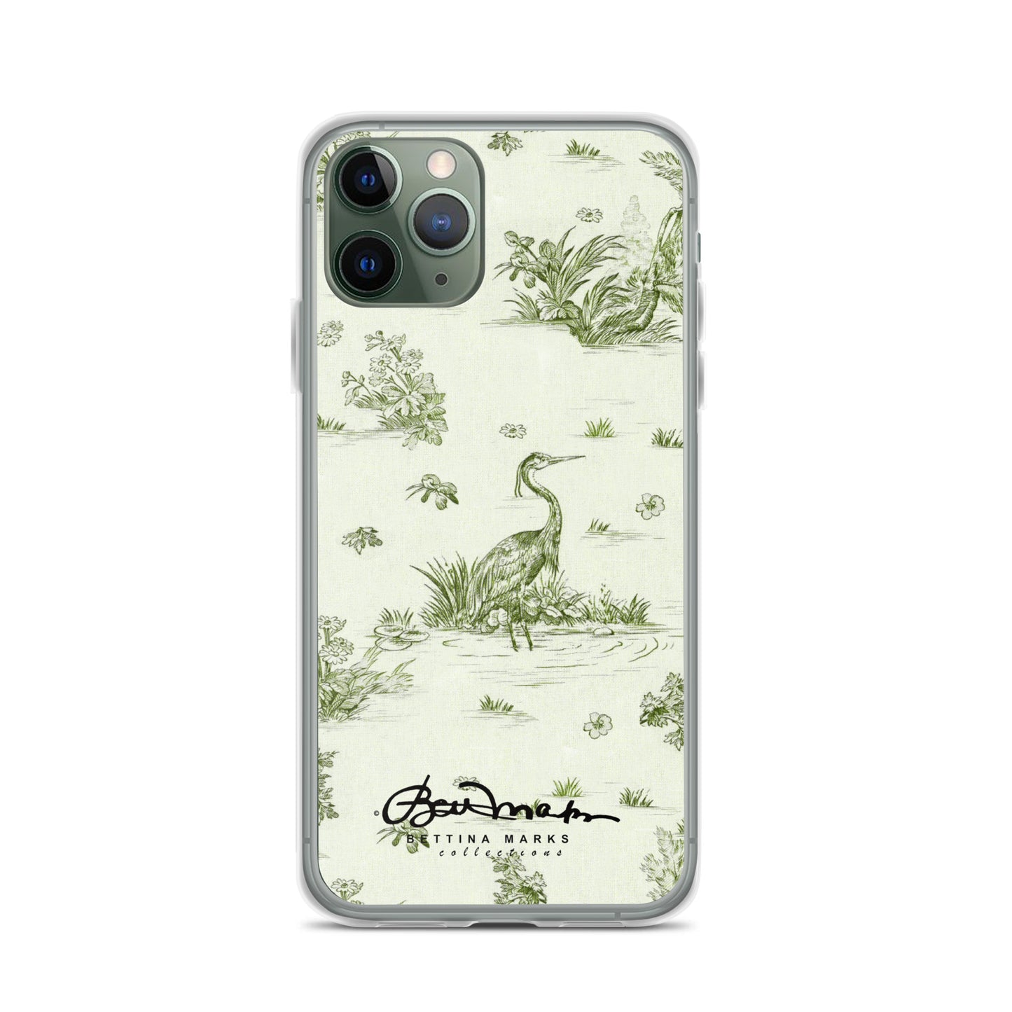 Toiles de Jouy tree Hugging Forest Green iPhone Case