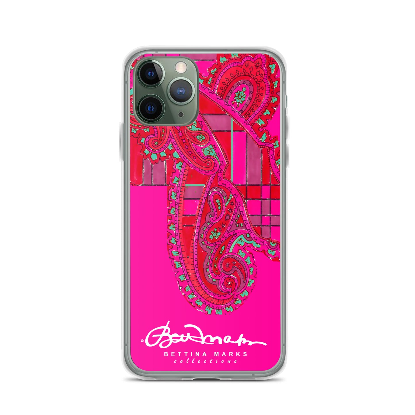Pink Paisley Plaid Iphone Clear Case