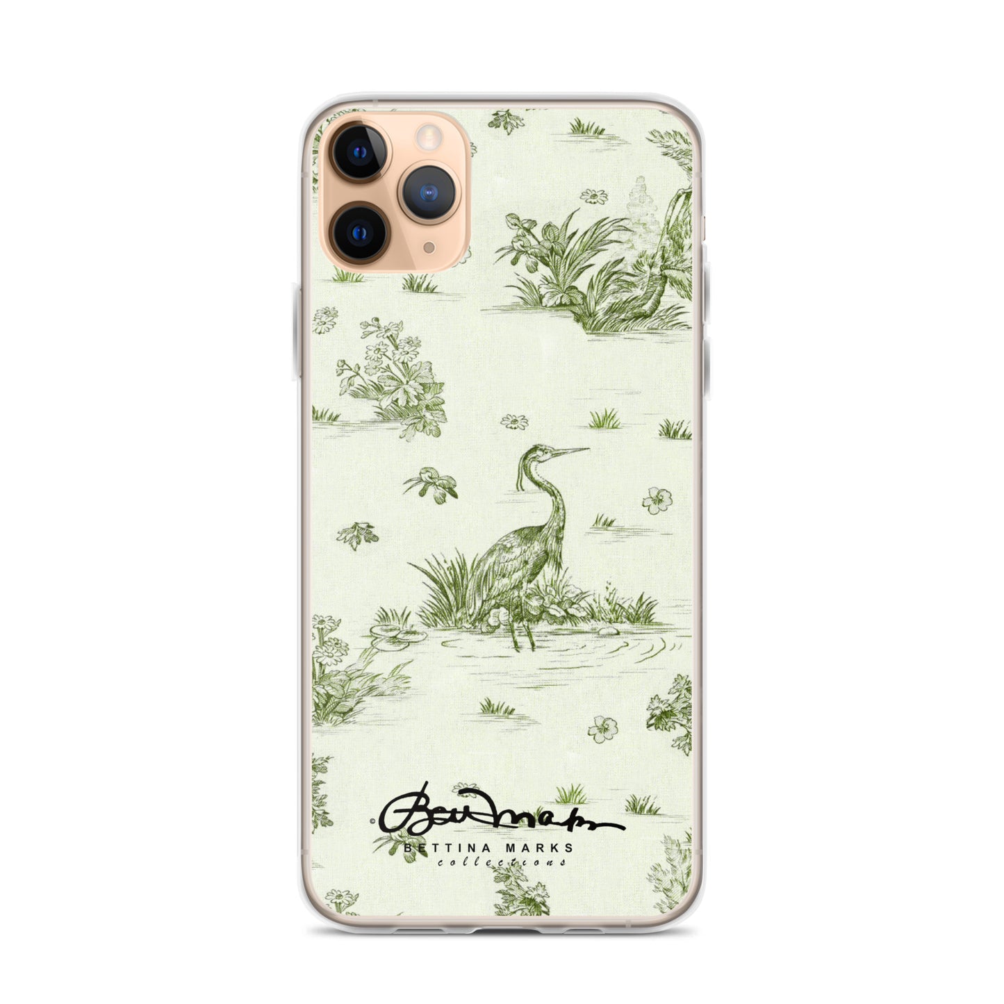 Toiles de Jouy tree Hugging Forest Green iPhone Case